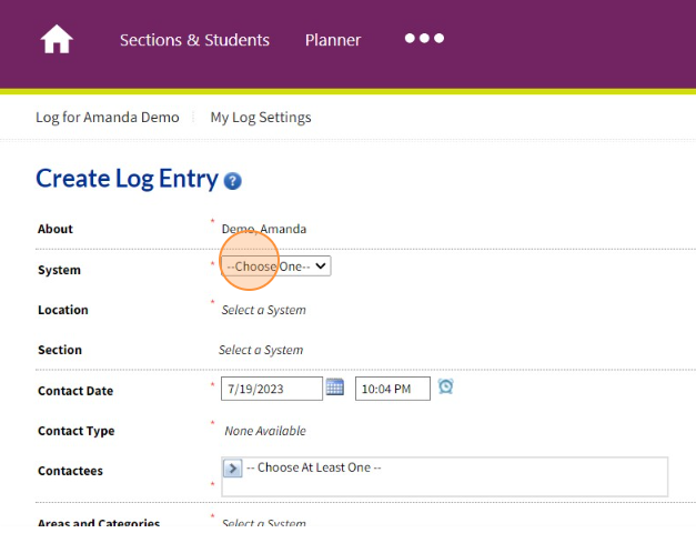 Creating Log Increments How do I create log entries?